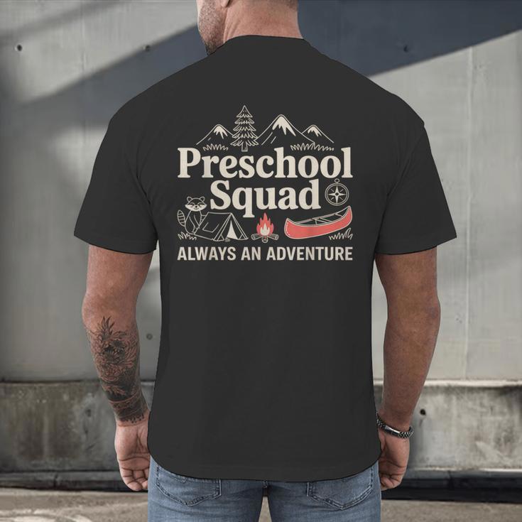 Pre-K Squad Adventure Camping Preschool Teacher Boy Girl Kid Men's Back Print T-Shirt, gift for family, gift for coworker
