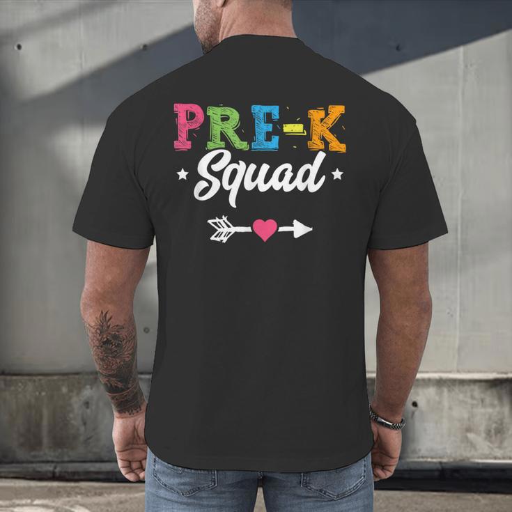 Pre-K Squad Teacher Student Kids Preschool Back To School Men's Back Print T-Shirt, gift for family, gift for coworker