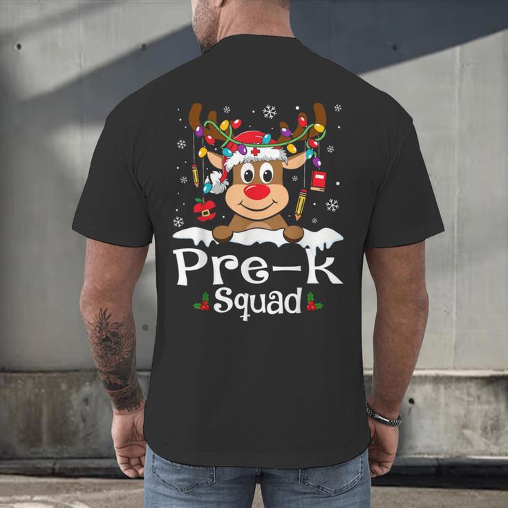 Pre-k Teacher Squad Reindeer Teacher Christmas Men's Back Print T-Shirt, gift for family, gift for coworker