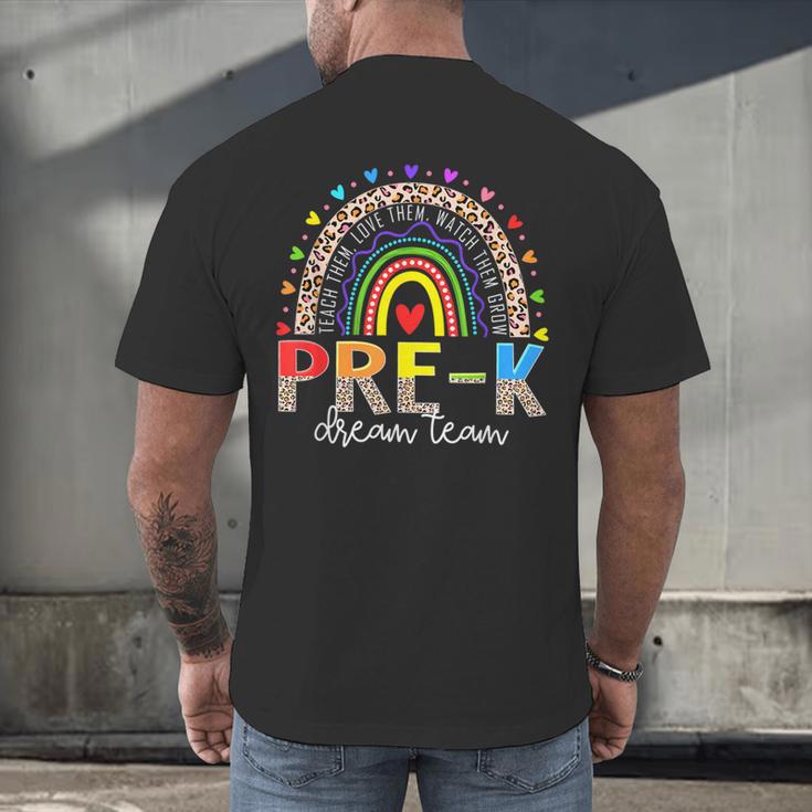 PreK Dream Team Leopard Rainbow Teacher Squad Back To School Men's Back Print T-Shirt, gift for family, gift for coworker PreK Dream Team Leopard Rainbow Teacher Squad Back To School Men's Back Print T-Shirt, gift for family, gift for coworker