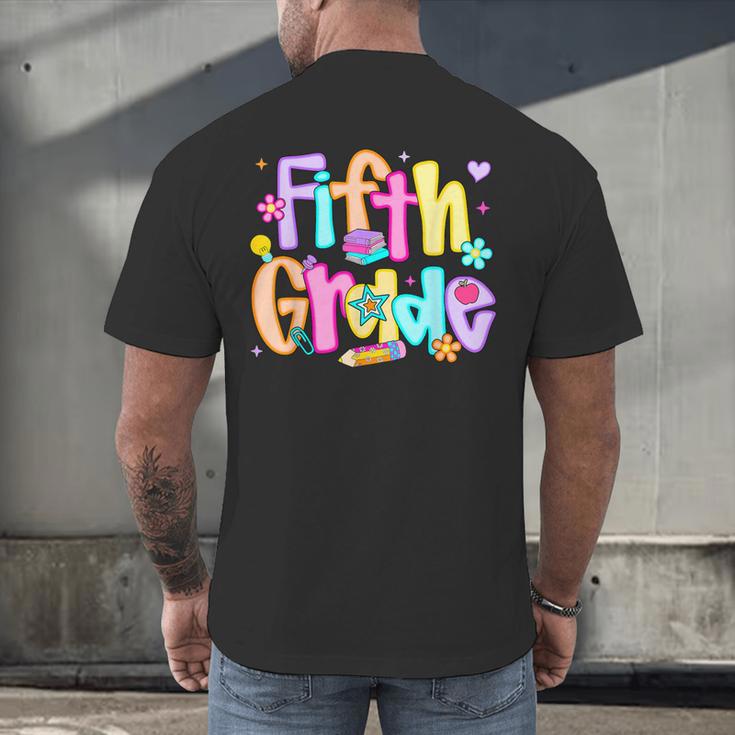 Preppy Fifth Grade Back To School 5th Grade Teacher Girl Boy Men's Back Print T-Shirt, gift for family, gift for coworker