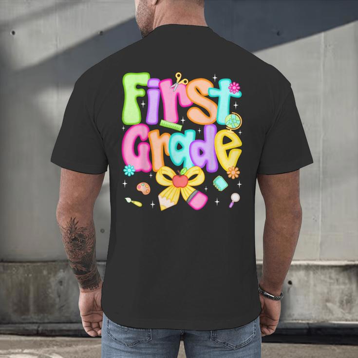 Preppy First Grade Back To School 1st Grade Teacher Girl Kid Men's Back Print T-Shirt, gift for family, gift for coworker Preppy First Grade Back To School 1st Grade Teacher Girl Kid Men's Back Print T-Shirt, gift for family, gift for coworker