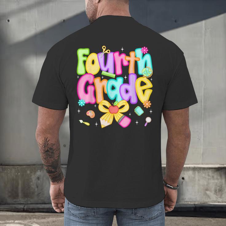 Preppy Fourth Grade Back To School 4th Grade Teacher Girls Men's Back Print T-Shirt, gift for family, gift for coworker Preppy Fourth Grade Back To School 4th Grade Teacher Girls Men's Back Print T-Shirt, gift for family, gift for coworker