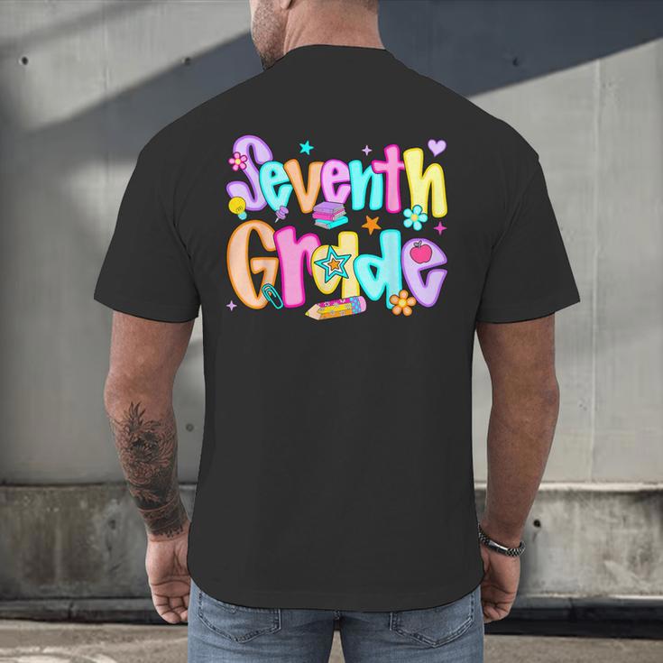 Preppy Seventh Grade Back To School 7th Grade Teachers Girls Men's Back Print T-Shirt, gift for family, gift for coworker