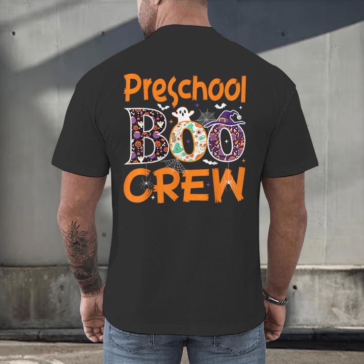 Preschool Boo Crew Preschool Halloween Teacher Men's Back Print T-Shirt, gift for family, gift for coworker