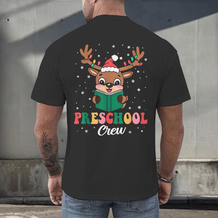 Preschool Crew Xmas Reindeer Teacher Student Christmas Men's Back Print T-Shirt, gift for family, gift for coworker Preschool Crew Xmas Reindeer Teacher Student Christmas Men's Back Print T-Shirt, gift for family, gift for coworker