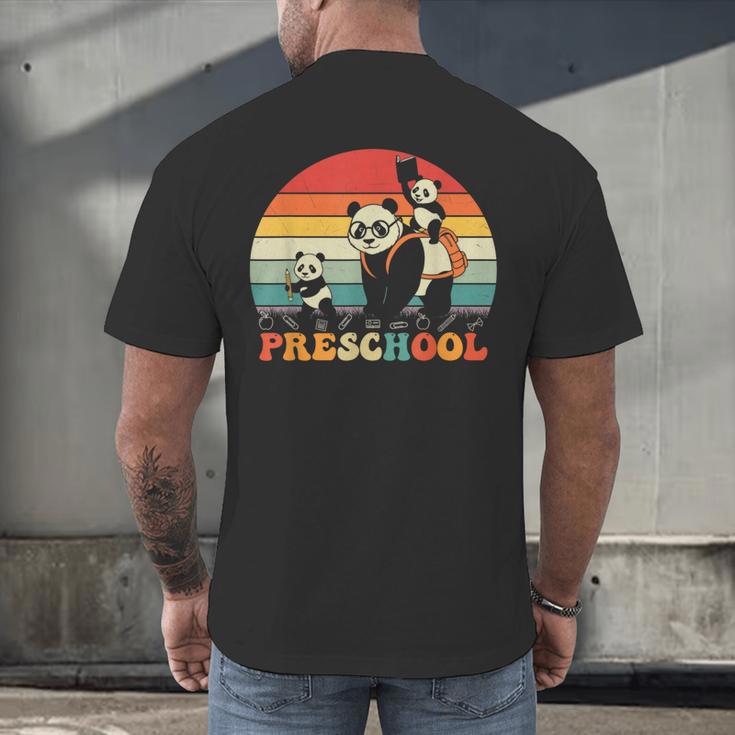 Preschool Panda Back To School Teacher Student Men's Back Print T-Shirt, gift for family, gift for coworker Preschool Panda Back To School Teacher Student Men's Back Print T-Shirt, gift for family, gift for coworker