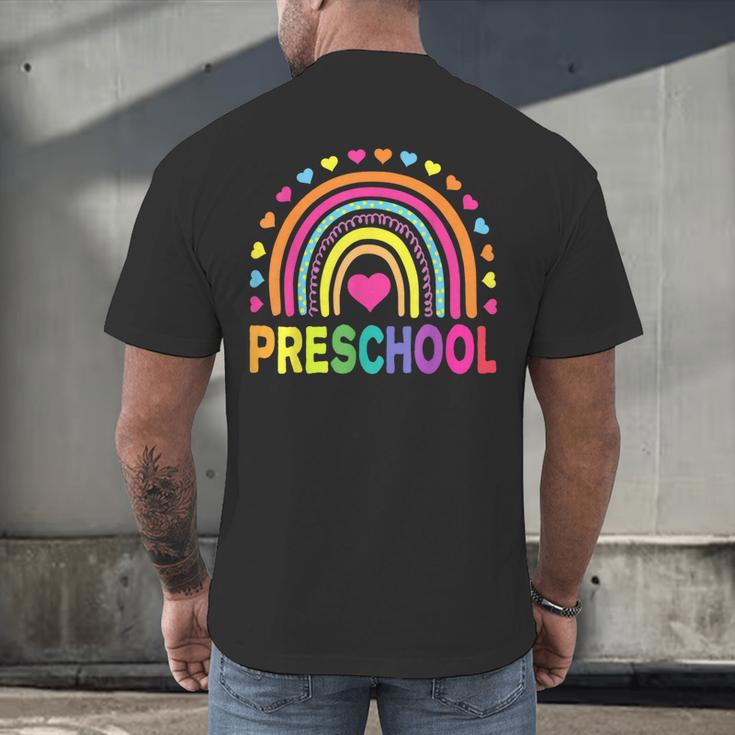 Preschool Rainbow Girls Boys Kids Teacher Back To School Men's Back Print T-Shirt, gift for family, gift for coworker