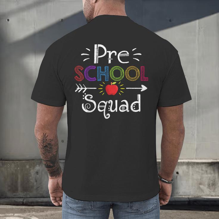 Preschool Squad Preschool Teacher Student Men's Back Print T-Shirt, gift for family, gift for coworker Preschool Squad Preschool Teacher Student Men's Back Print T-Shirt, gift for family, gift for coworker