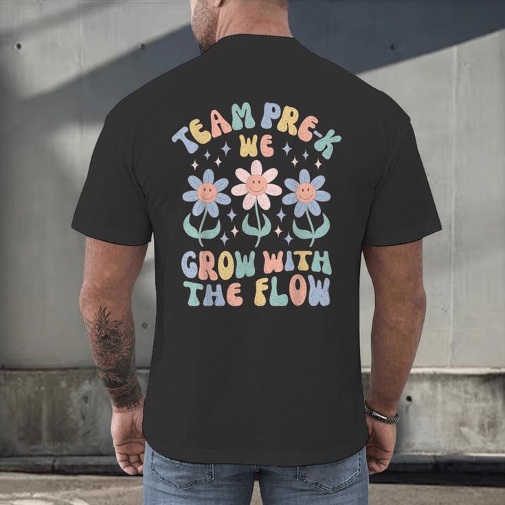 Preschool Teacher Appreciation Team Pre-K Grow With The Flow Men's Back Print T-Shirt, gift for family, gift for coworker Preschool Teacher Appreciation Team Pre-K Grow With The Flow Men's Back Print T-Shirt, gift for family, gift for coworker
