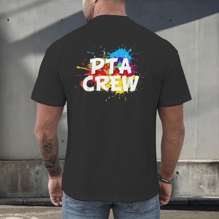 PTA Crew Back To School Volunteer Board Mom Parent Teacher Men's Back Print T-Shirt, gift for family, gift for coworker