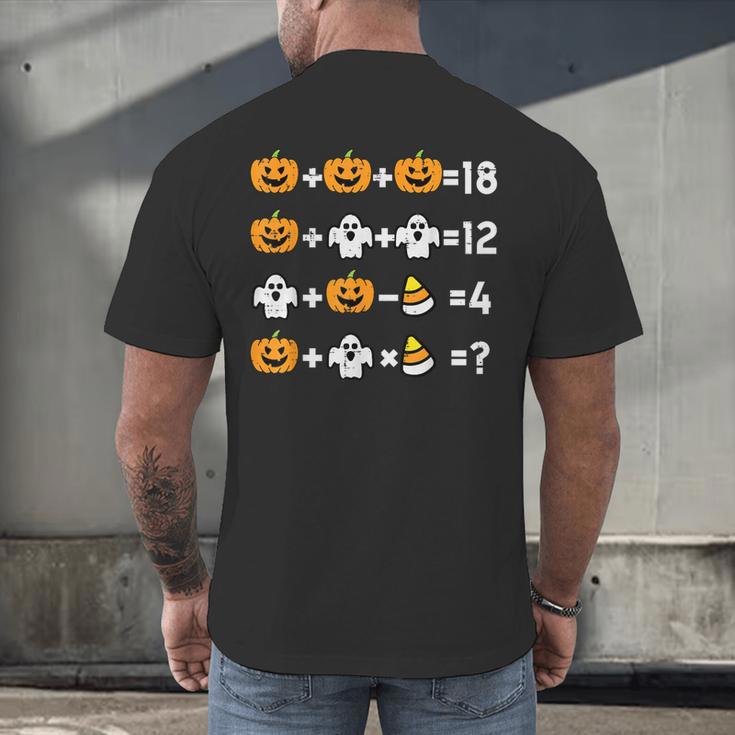 Pumpkin Ghost Equation Math Teacher Halloween Costume Men's Back Print T-Shirt, gift for family, gift for coworker Pumpkin Ghost Equation Math Teacher Halloween Costume Men's Back Print T-Shirt, gift for family, gift for coworker