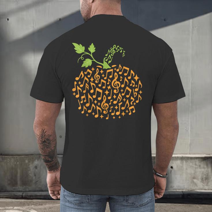 Pumpkin Music Notes Fall Teacher Autumn Halloween Men's Back Print T-Shirt, gift for family, gift for coworker Pumpkin Music Notes Fall Teacher Autumn Halloween Men's Back Print T-Shirt, gift for family, gift for coworker