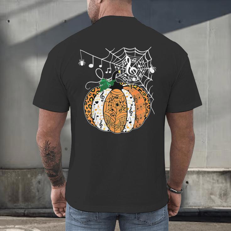Pumpkin Music Teacher Halloween Fall Music Notes Autumn Men's Back Print T-Shirt, gift for family, gift for coworker Pumpkin Music Teacher Halloween Fall Music Notes Autumn Men's Back Print T-Shirt, gift for family, gift for coworker