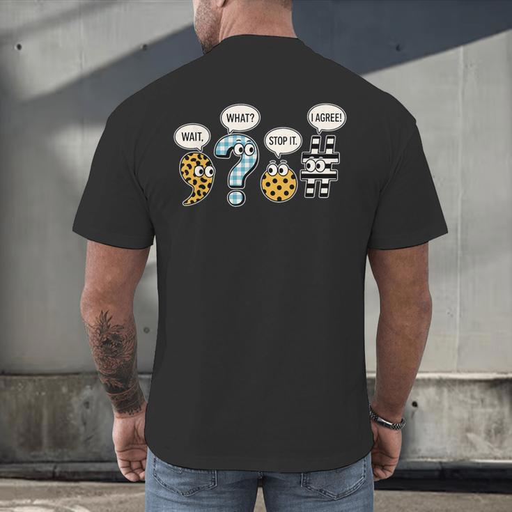 Punctuation English Grammar Teacher Back To School Men's Back Print T-Shirt, gift for family, gift for coworker Punctuation English Grammar Teacher Back To School Men's Back Print T-Shirt, gift for family, gift for coworker