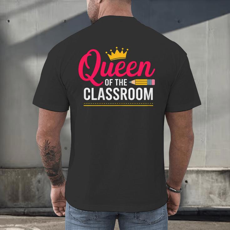Queen Of The Classroom Teacher Men's Back Print T-Shirt, gift for family, gift for coworker