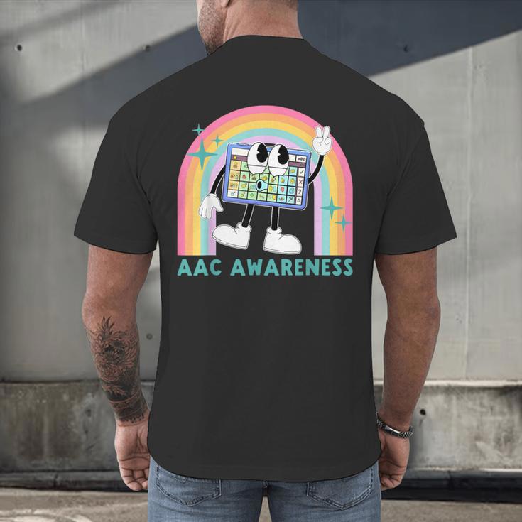 Rainbow AAC Awareness Month SPED Teacher SLP Communication Men's Back Print T-Shirt, gift for family, gift for coworker Rainbow AAC Awareness Month SPED Teacher SLP Communication Men's Back Print T-Shirt, gift for family, gift for coworker