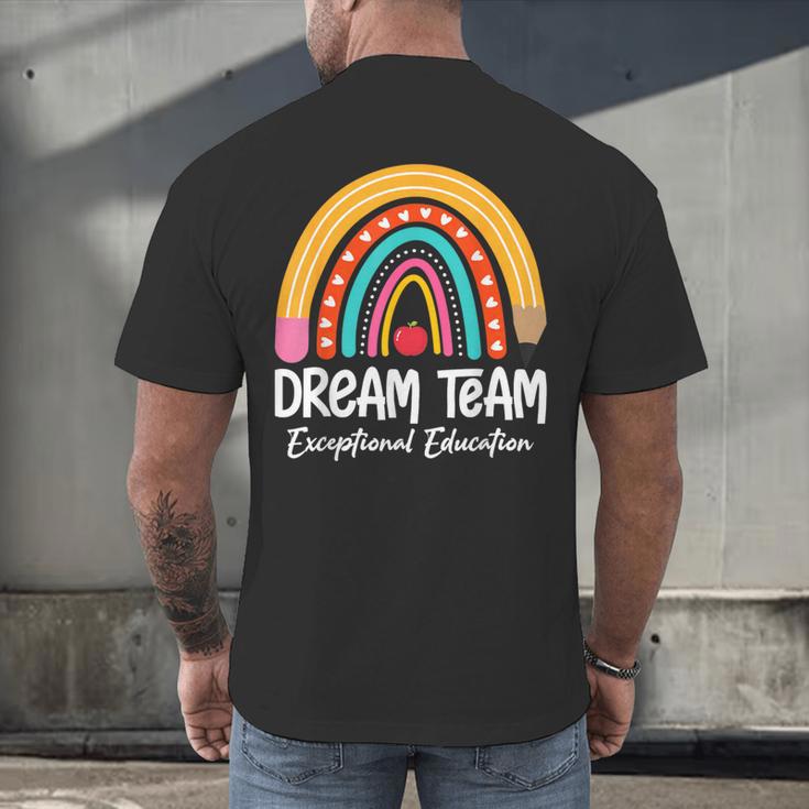 Rainbow Pencil Dream Exceptional Education Team SPED Teacher Men's Back Print T-Shirt, gift for family, gift for coworker