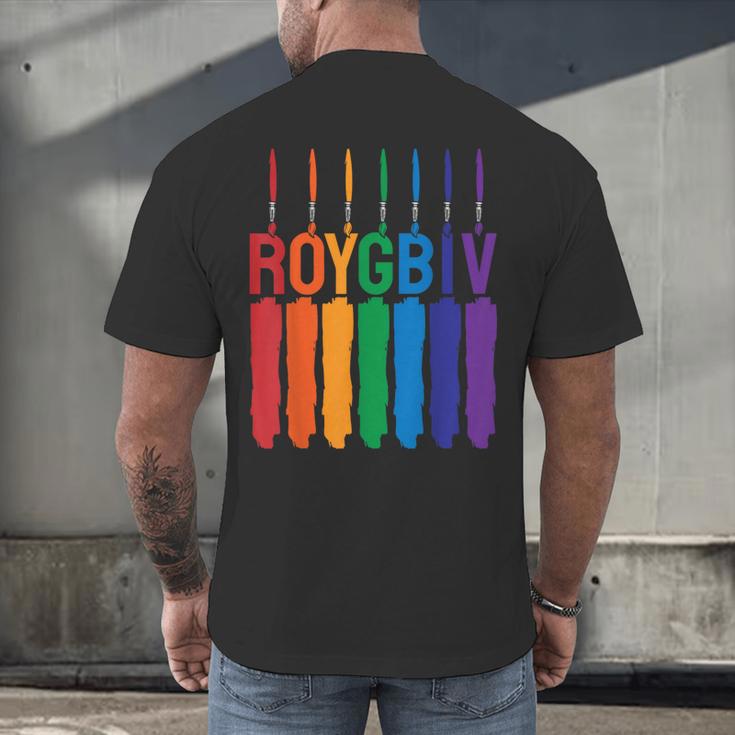 Rainbow Roygbiv Kids Artist Costume Art Teacher Men's Back Print T-Shirt, gift for family, gift for coworker