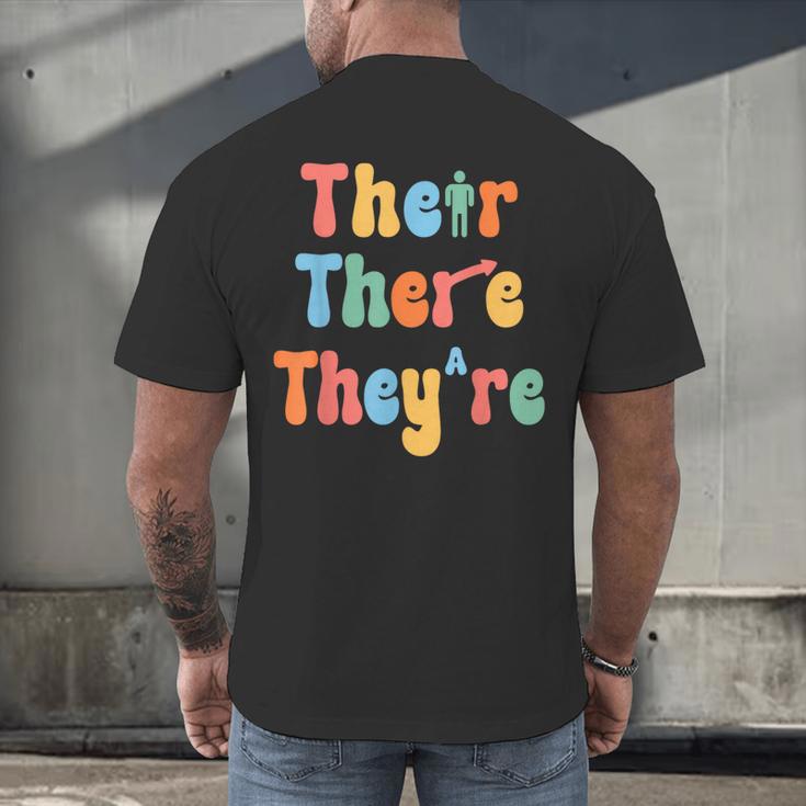 There Their They'Re English Class Grammar Joke Teacher Men's Back Print T-Shirt, gift for family, gift for coworker There Their They'Re English Class Grammar Joke Teacher Men's Back Print T-Shirt, gift for family, gift for coworker