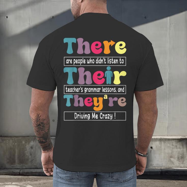 There Their They'Re English Teacher Grammar Memes Men's Back Print T-Shirt, gift for family, gift for coworker There Their They'Re English Teacher Grammar Memes Men's Back Print T-Shirt, gift for family, gift for coworker