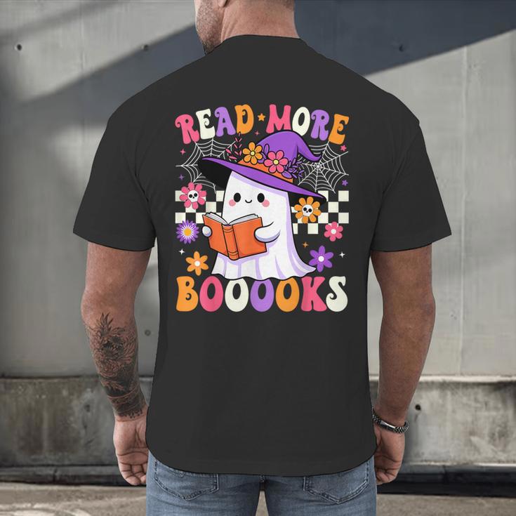 Read More Books Ghost Reading Book Teacher Halloween Men's Back Print T-Shirt, gift for family, gift for coworker Read More Books Ghost Reading Book Teacher Halloween Men's Back Print T-Shirt, gift for family, gift for coworker
