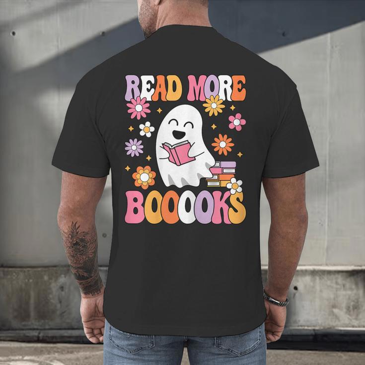 Read More Books Groovy Halloween Teacher Women Men's Back Print T-Shirt, gift for family, gift for coworker