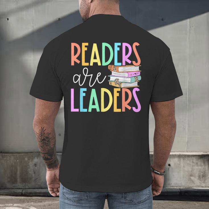 Readers Are Leaders Reading Book Lovers Teacher Women Kids Men's Back Print T-Shirt, gift for family, gift for coworker Readers Are Leaders Reading Book Lovers Teacher Women Kids Men's Back Print T-Shirt, gift for family, gift for coworker