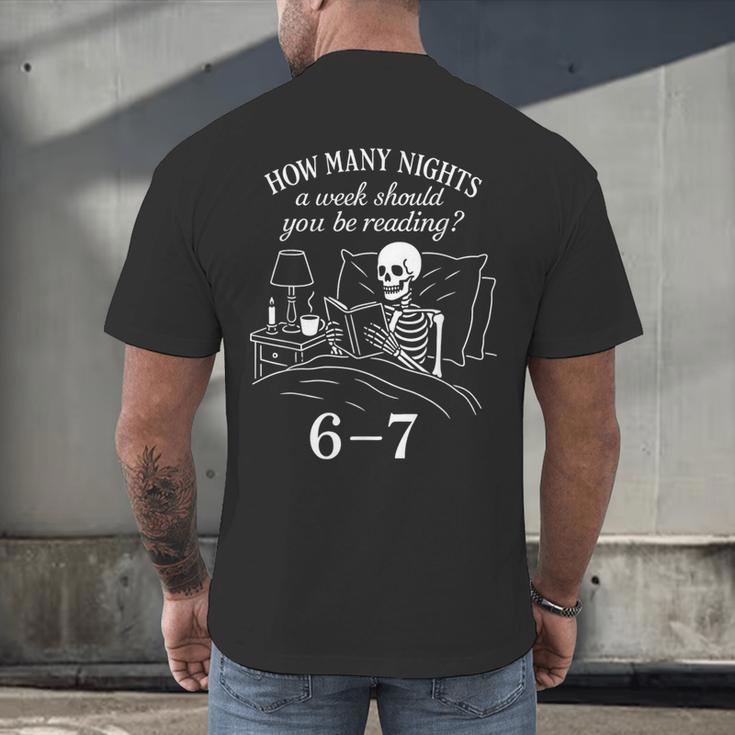 Reading 67 Meme English Teacher 67 Book Lover Humor Men's Back Print T-Shirt, gift for family, gift for coworker