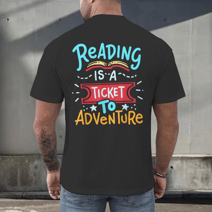 Reading Adventure Library Student Teacher Book Men's Back Print T-Shirt, gift for family, gift for coworker Reading Adventure Library Student Teacher Book Men's Back Print T-Shirt, gift for family, gift for coworker