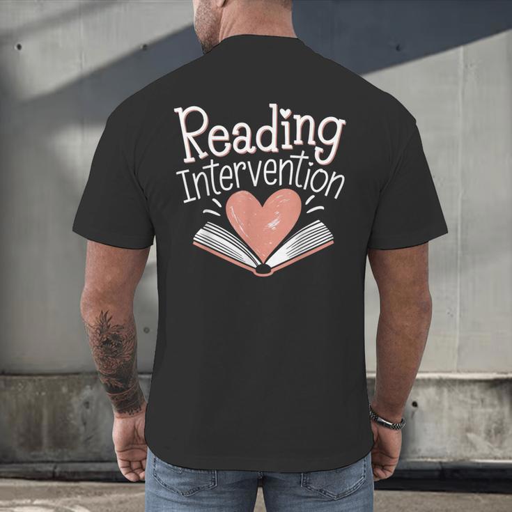Reading Intervention Teacher Men's Back Print T-Shirt, gift for family, gift for coworker Reading Intervention Teacher Men's Back Print T-Shirt, gift for family, gift for coworker