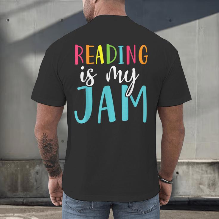 Reading Is My Jam Back To School Teacher Men's Back Print T-Shirt, gift for family, gift for coworker Reading Is My Jam Back To School Teacher Men's Back Print T-Shirt, gift for family, gift for coworker