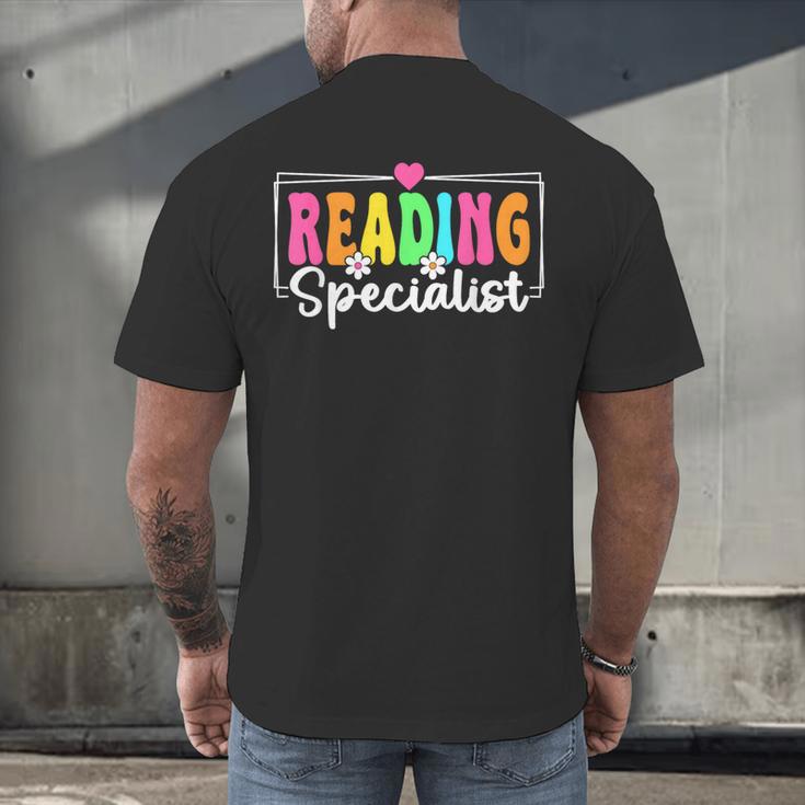 Reading Specialist Back To School Reading Teacher Men's Back Print T-Shirt, gift for family, gift for coworker Reading Specialist Back To School Reading Teacher Men's Back Print T-Shirt, gift for family, gift for coworker
