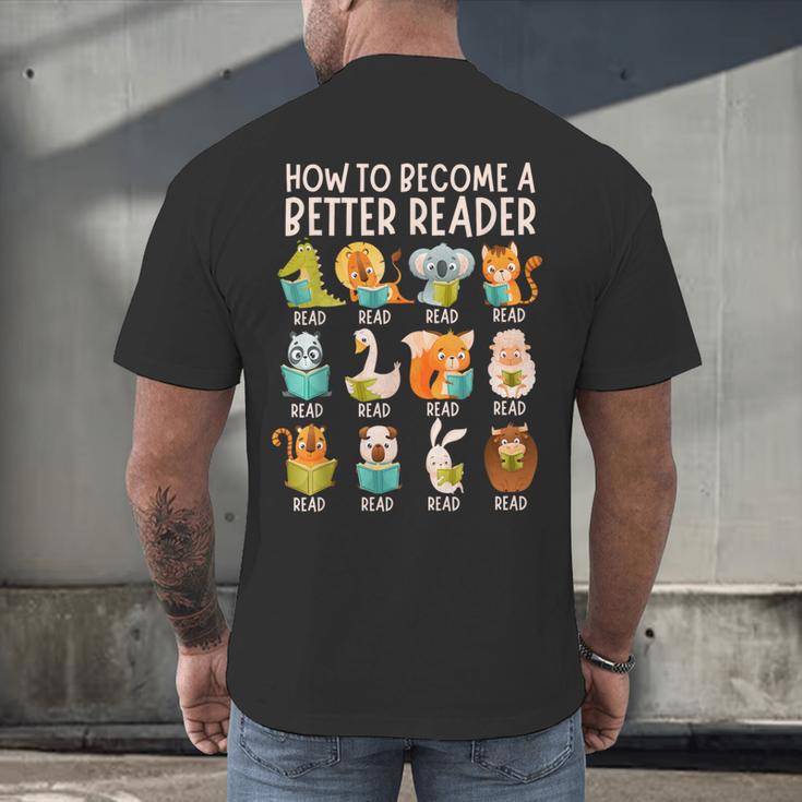 Reading Teacher How To Become a Better Reader Book Lover Fun Men's Back Print T-Shirt, gift for family, gift for coworker Reading Teacher How To Become a Better Reader Book Lover Fun Men's Back Print T-Shirt, gift for family, gift for coworker