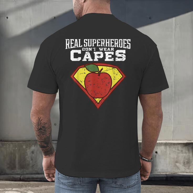 Real Superheroes Don't Wear Capes Teacher Shirt Teaching Te Men's Back Print T-Shirt, gift for family, gift for coworker Real Superheroes Don't Wear Capes Teacher Shirt Teaching Te Men's Back Print T-Shirt, gift for family, gift for coworker