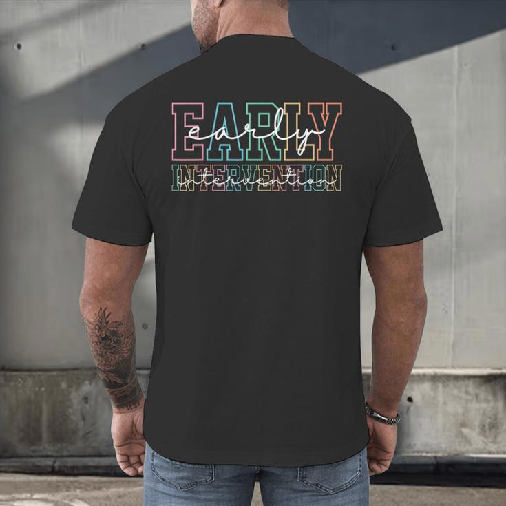 Retro Early Intervention Teacher Intervention Specialist Men's Back Print T-Shirt, gift for family, gift for coworker Retro Early Intervention Teacher Intervention Specialist Men's Back Print T-Shirt, gift for family, gift for coworker