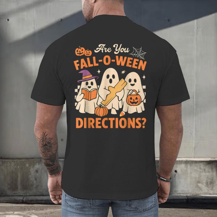 Retro Are You Fall O Ween Directions Ghost Teacher Spooky Men's Back Print T-Shirt, gift for family, gift for coworker Retro Are You Fall O Ween Directions Ghost Teacher Spooky Men's Back Print T-Shirt, gift for family, gift for coworker