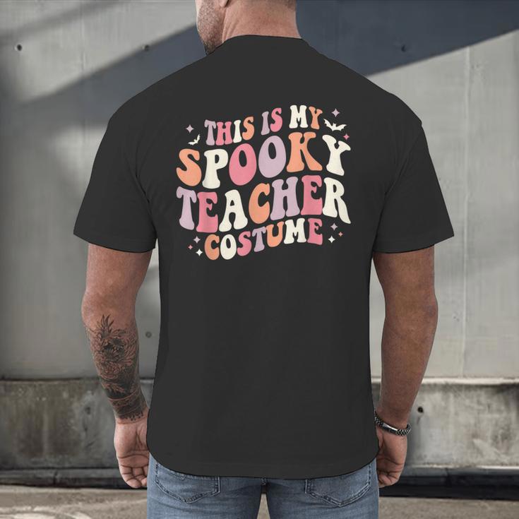 Retro Halloween This Is My Spooky School Teacher Costume Men's Back Print T-Shirt, gift for family, gift for coworker Retro Halloween This Is My Spooky School Teacher Costume Men's Back Print T-Shirt, gift for family, gift for coworker