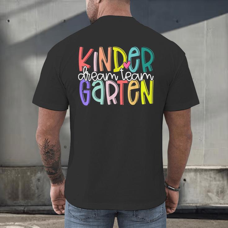 Retro Kindergarten Dream Team Back To School Teacher Kids Men's Back Print T-Shirt, gift for family, gift for coworker Retro Kindergarten Dream Team Back To School Teacher Kids Men's Back Print T-Shirt, gift for family, gift for coworker