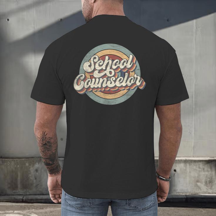 Retro School Counselor Back To School Teacher Squad Crew Men's Back Print T-Shirt, gift for family, gift for coworker Retro School Counselor Back To School Teacher Squad Crew Men's Back Print T-Shirt, gift for family, gift for coworker