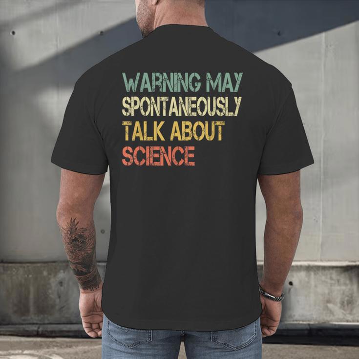 Retro Scientist Warning May Talk About Science Teacher Men's Back Print T-Shirt, gift for family, gift for coworker Retro Scientist Warning May Talk About Science Teacher Men's Back Print T-Shirt, gift for family, gift for coworker