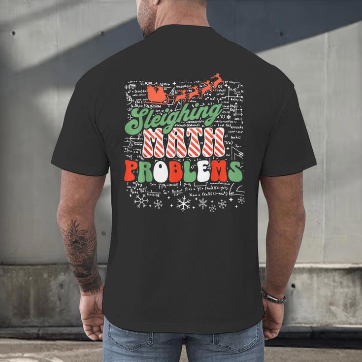 Retro Sleighing Math Problems Santa Math Teacher Christmas Men's Back Print T-Shirt, gift for family, gift for coworker Retro Sleighing Math Problems Santa Math Teacher Christmas Men's Back Print T-Shirt, gift for family, gift for coworker