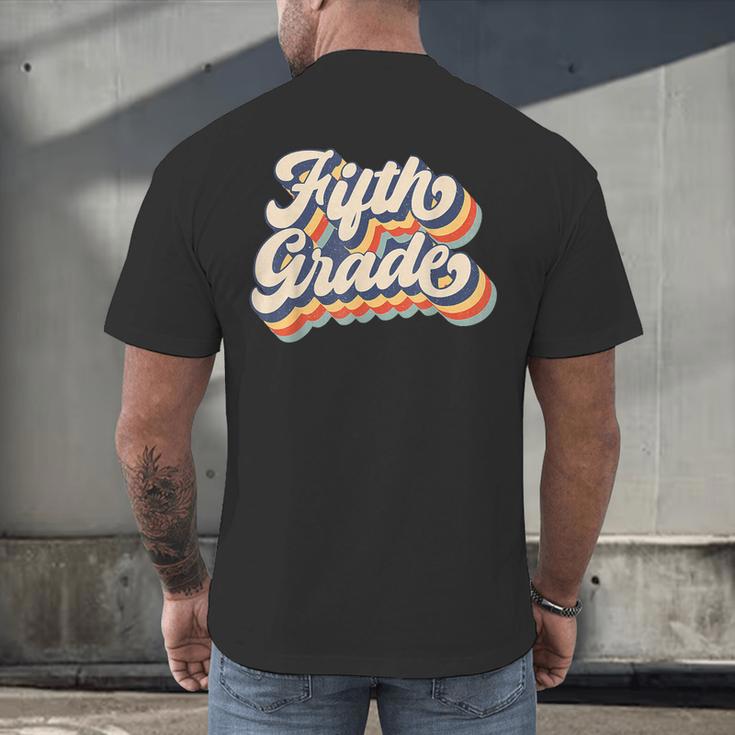 Retro Sunset Fifth Grade Teacher & Student Back To School Men's Back Print T-Shirt, gift for family, gift for coworker Retro Sunset Fifth Grade Teacher & Student Back To School Men's Back Print T-Shirt, gift for family, gift for coworker