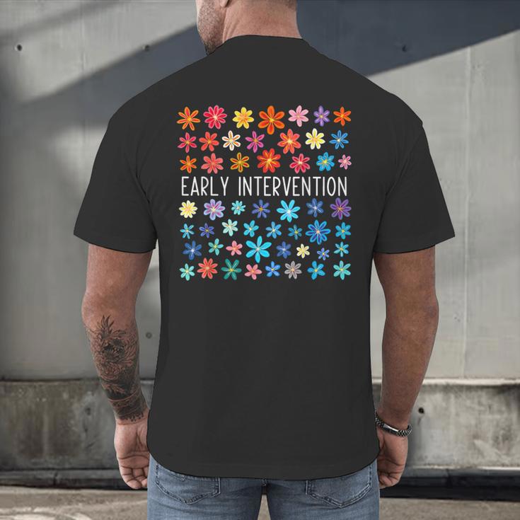 Retro Wildflower Early Intervention Teacher Interventionist Men's Back Print T-Shirt, gift for family, gift for coworker Retro Wildflower Early Intervention Teacher Interventionist Men's Back Print T-Shirt, gift for family, gift for coworker