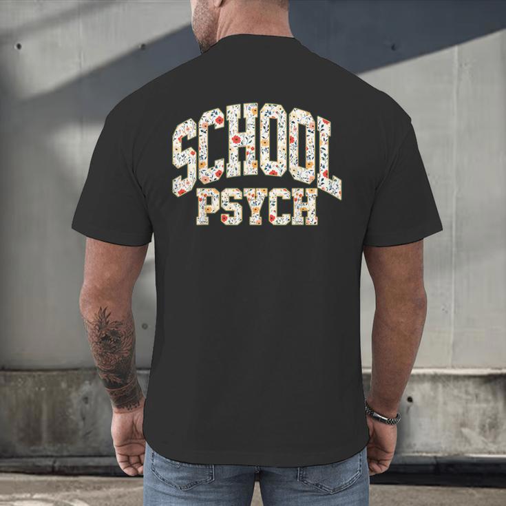 Retro Wildflower School Psych Teacher School Psychologist Men's Back Print T-Shirt, gift for family, gift for coworker Retro Wildflower School Psych Teacher School Psychologist Men's Back Print T-Shirt, gift for family, gift for coworker