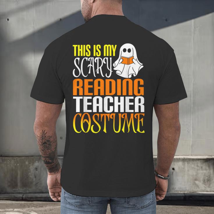 This Is My Scary Reading Teacher Costume Halloween School Men's Back Print T-Shirt, gift for family, gift for coworker