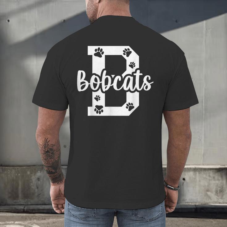 School Spirit Mascot Bobcats Back To School Teacher Student Men's Back Print T-Shirt, gift for family, gift for coworker