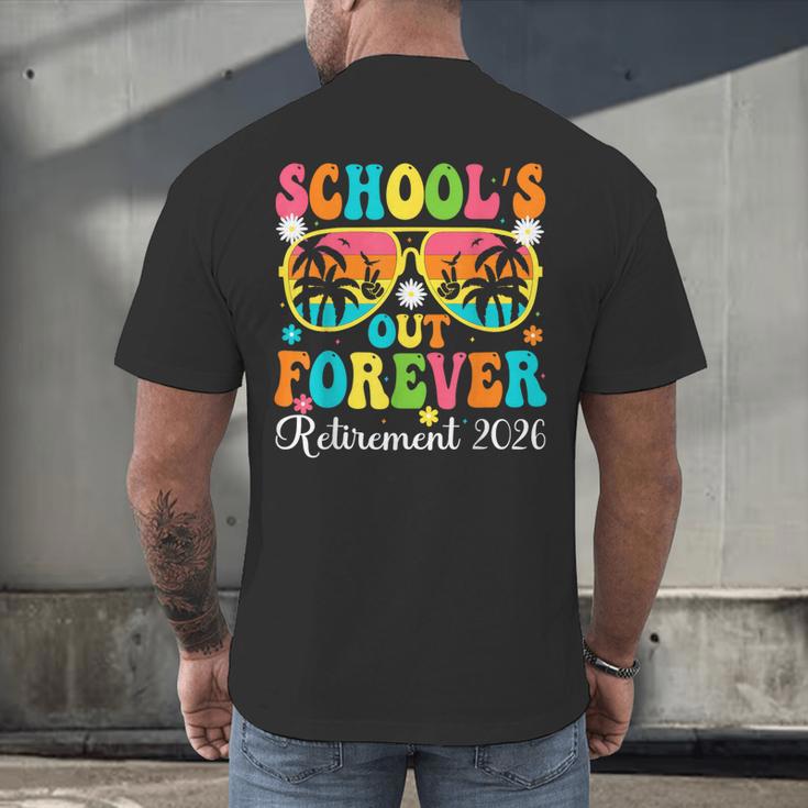 School's Out Forever Retirement 2026 Retro Retired Teacher Men's Back Print T-Shirt, gift for family, gift for coworker