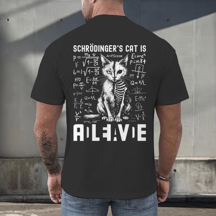 Schrodinger's Cat Dead And Alive Physics Teacher Men's Back Print T-Shirt, gift for family, gift for coworker