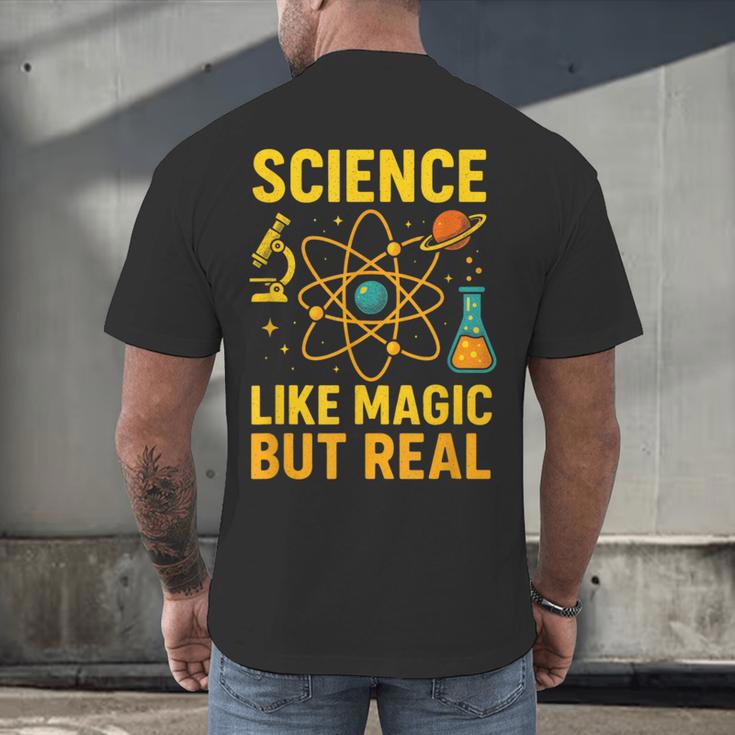 Science Like Magic But Real Nerdy Teacher Men's Back Print T-Shirt, gift for family, gift for coworker Science Like Magic But Real Nerdy Teacher Men's Back Print T-Shirt, gift for family, gift for coworker